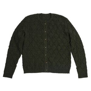 Sundazed (Italy) Vintage 3D Diamond Lattice Tuck Stitch Cardigan : S